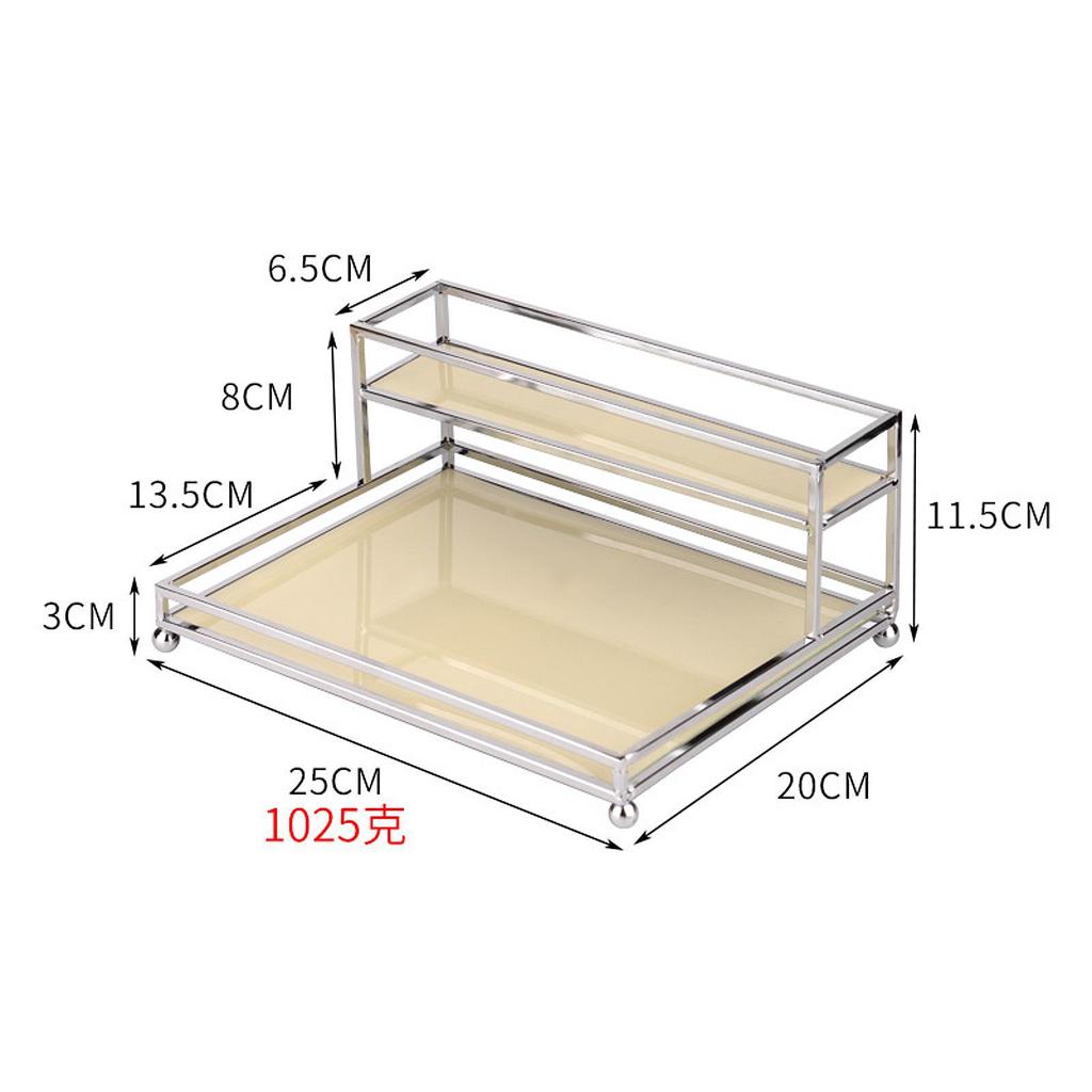 Double-layer Storage Tray 2-layer Storage Shelf Acrylic Storage Rack