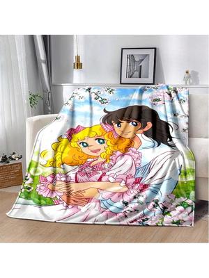 2025 New Style Candy Candy Girl Cartoon Anime Soft Plush Blanket, Flannel Throw Blanket For Living Room Bedroom Sofa  Gift