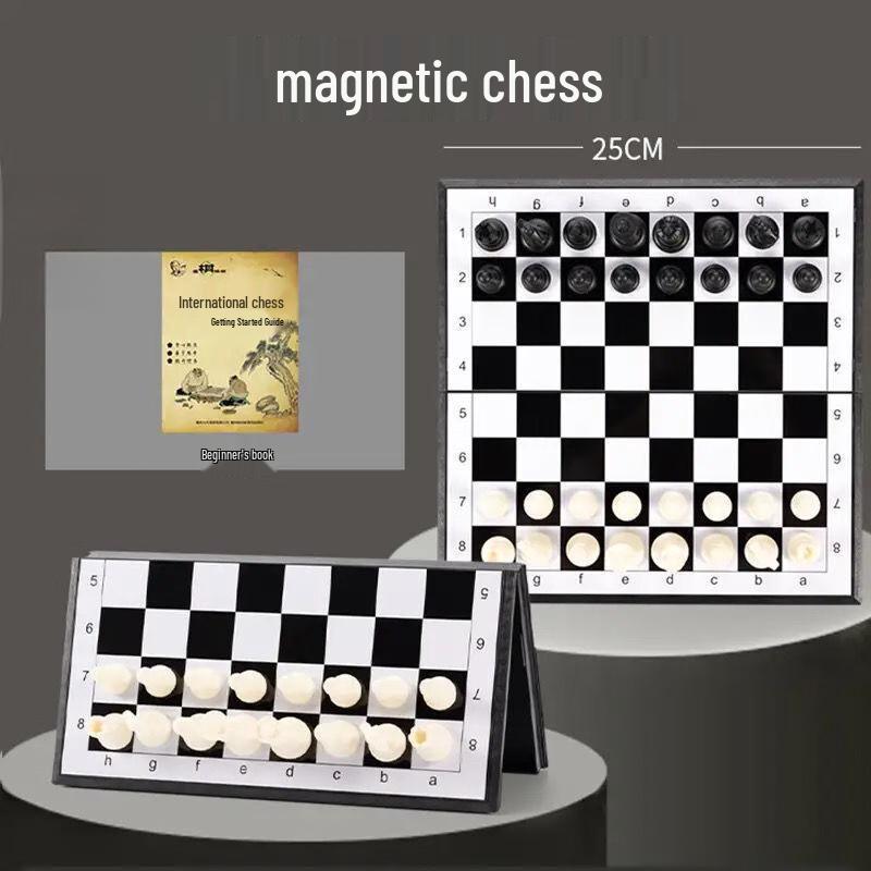 Brangdy Kids Magnetic Folding Chess Set with Book