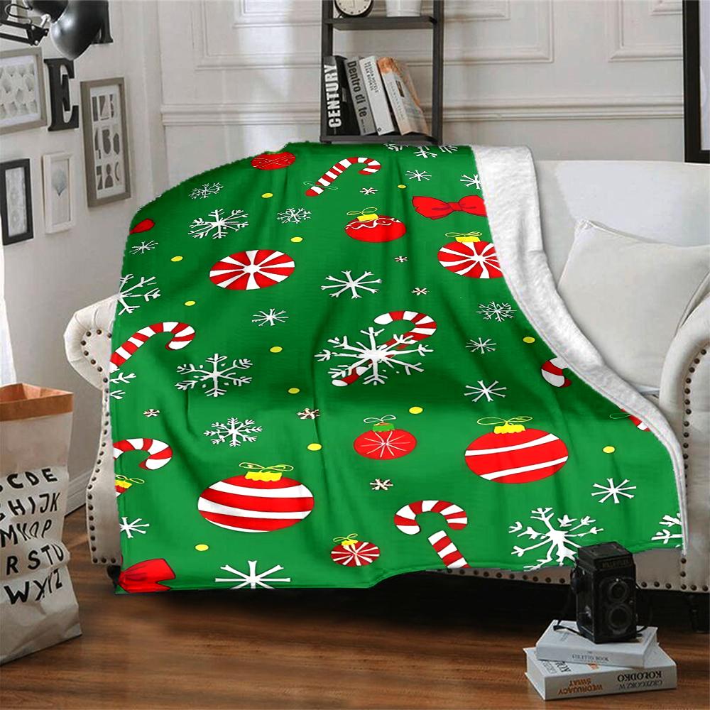 1Pc Christmas Winter Festive Blanket Soft And Comfortable Casual Warm Camping Travel Christmas Halloween Gift M91721