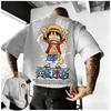Plus Size One Piece Anime Printed Men and Women Tshirt Casual Parent Child Top Fashion Y2K Street Wear Summer Harajuku Style