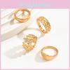 Geometrische Metalen Ringenset Voor Mannen En Vrouwen Met Galvanische Afwerking Voor Trendy Modeaccessoires