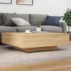 VidaXL Coffee Table with LED Lights, Side Table, End Table, Living Room Furniture, Modern, Oak 836604