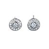 Platinum White Diamond Star Round Small Earrings Girls Jewelry Simple and Small Temperament