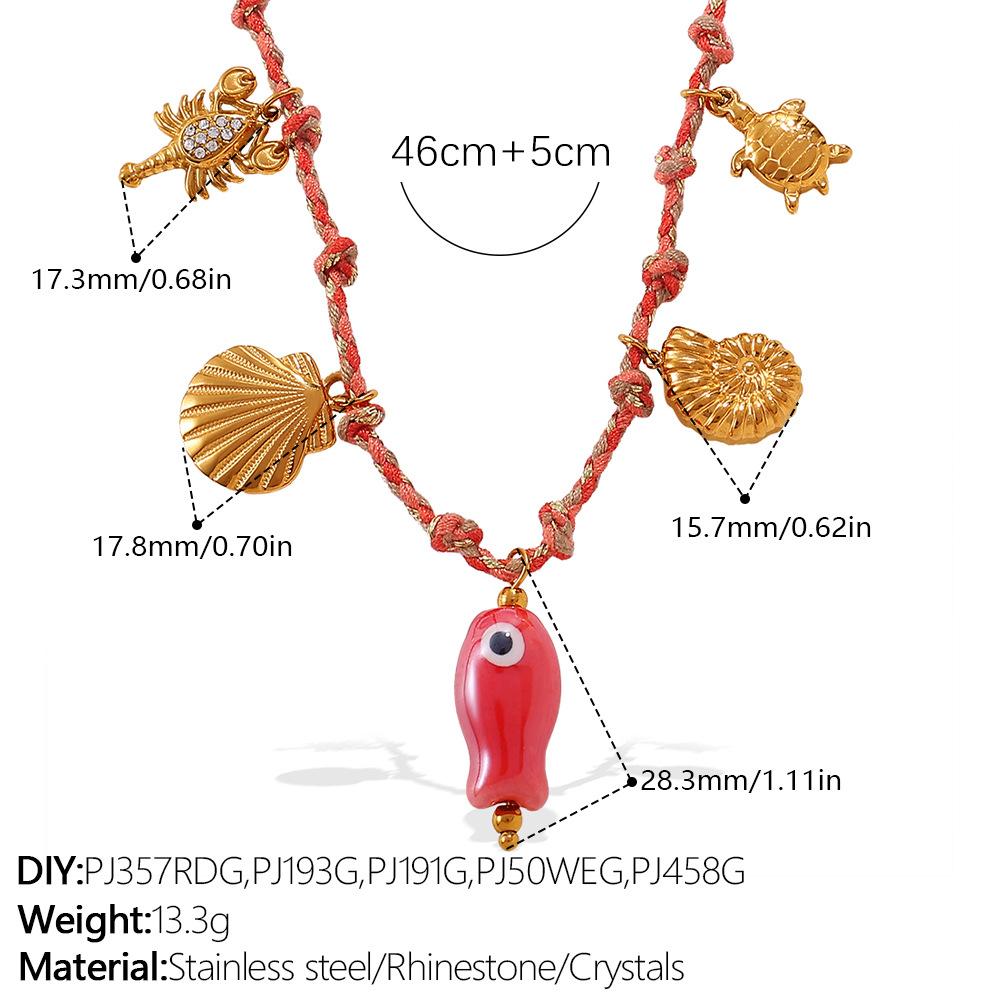 Fashion DIY pendant bracelet stainless steel gold-plated non-fading strawberry cherry necklace jewelry women