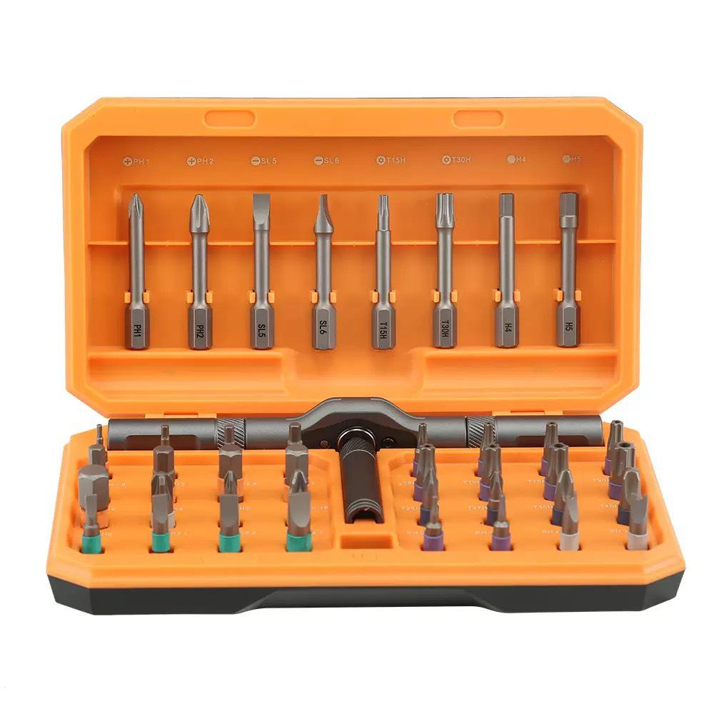 42-in-1 Multifunktionales Ratschenschraubendreher-Set aus hochhartem S2-Legierungsstahl mit Schnellschlüssel