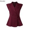 ZANZEA Women Casual V-Neck Summer Sleeveless Vest Tops
