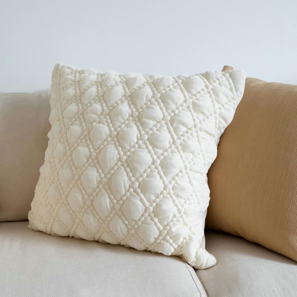 Geometric Patterns Pillowcase Cream White Embroidery Cushion Cover Living Room Sofa Throw Pillow Covers Home Decoration