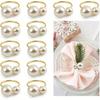 1-24PCS Durable Pearl Plastic Napkin Ring Elegant Design for Wedding Christmas Formal Dinner and Party Table Decorations