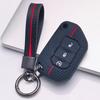 Silicone Key Fob Cover with Matching Keychain Compatible with Jeep Wrangler JL Gladiator JT 2018 2019 2020 2021 2022 2023 3 Button Smart Remote Key