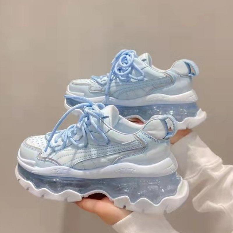 

Fashion Trendy Vulcanized Women s Shoes New Lace Up Sports and Casual Thick Sole Increased Shock-absorbing Air Cushion Women s Shoes 38 синий