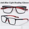 Anti-blue Light Reading Glasses Ultralight TR90 Sport Presbyopia Eyeglasses Women Men Far Sight Optical Eyewear Diopters To +4.0