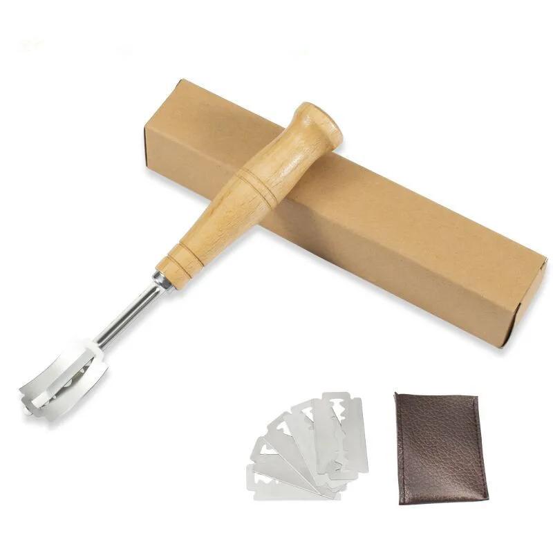 Bread Lame with 5 Blades Bakers Lame Slashing Tool Dough Making Slasher Baking Sour Bread Starter Jar Scoring Knife Razor Cutter