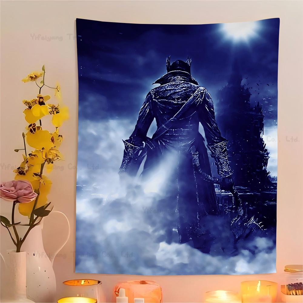 

Classic Game Bloodborne Colorful Tapestry Wall Hanging Hippie Flower Wall Carpets Dorm Decor Wall Art Decor 74x94cm(29x37in)