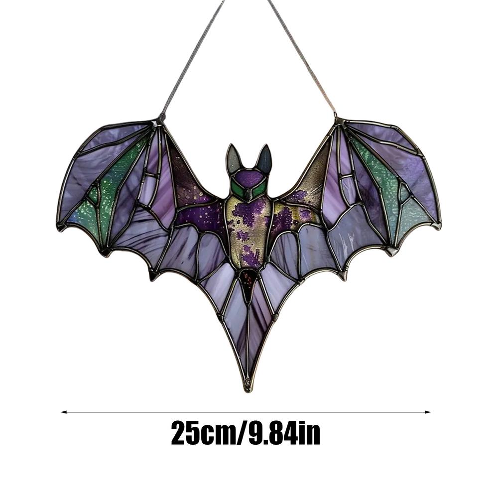 Halloween Bat Ornaments 2D Acrylic Wall Art Decor Halloween Decoration Decorative Pendant For Living Room Home Kitchen