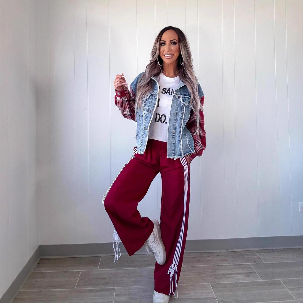 Damen Karo-Denimjacke mit ausgefranstem Rand - 26 Jahre Europäisch-Amerikanisch Herbst/Winter Street Trendy Stil, Artikel 89384.