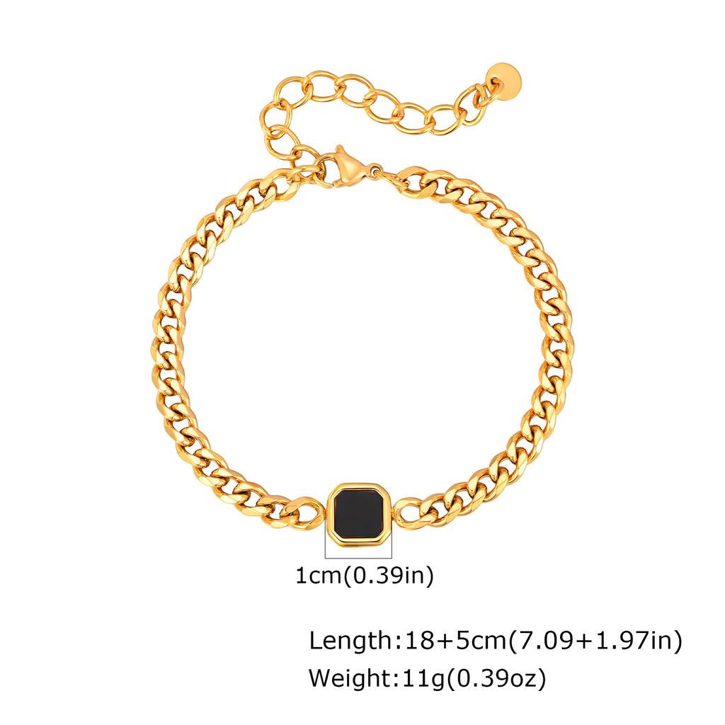Gold Color Men's Chain Bracelet,Hiphop Stainless Steel Chunky Chain Wristband,Rock Punk Jewelry Gift for Dad Son BBF Him