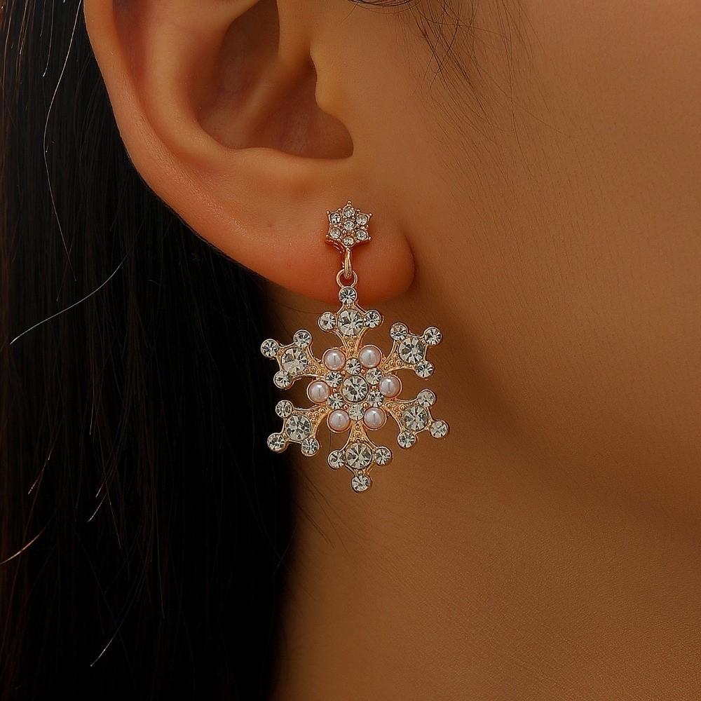 Sparking Zircon Earrings Luxury Christmas Earrings Elegant Xmas Earrings  Women Gift