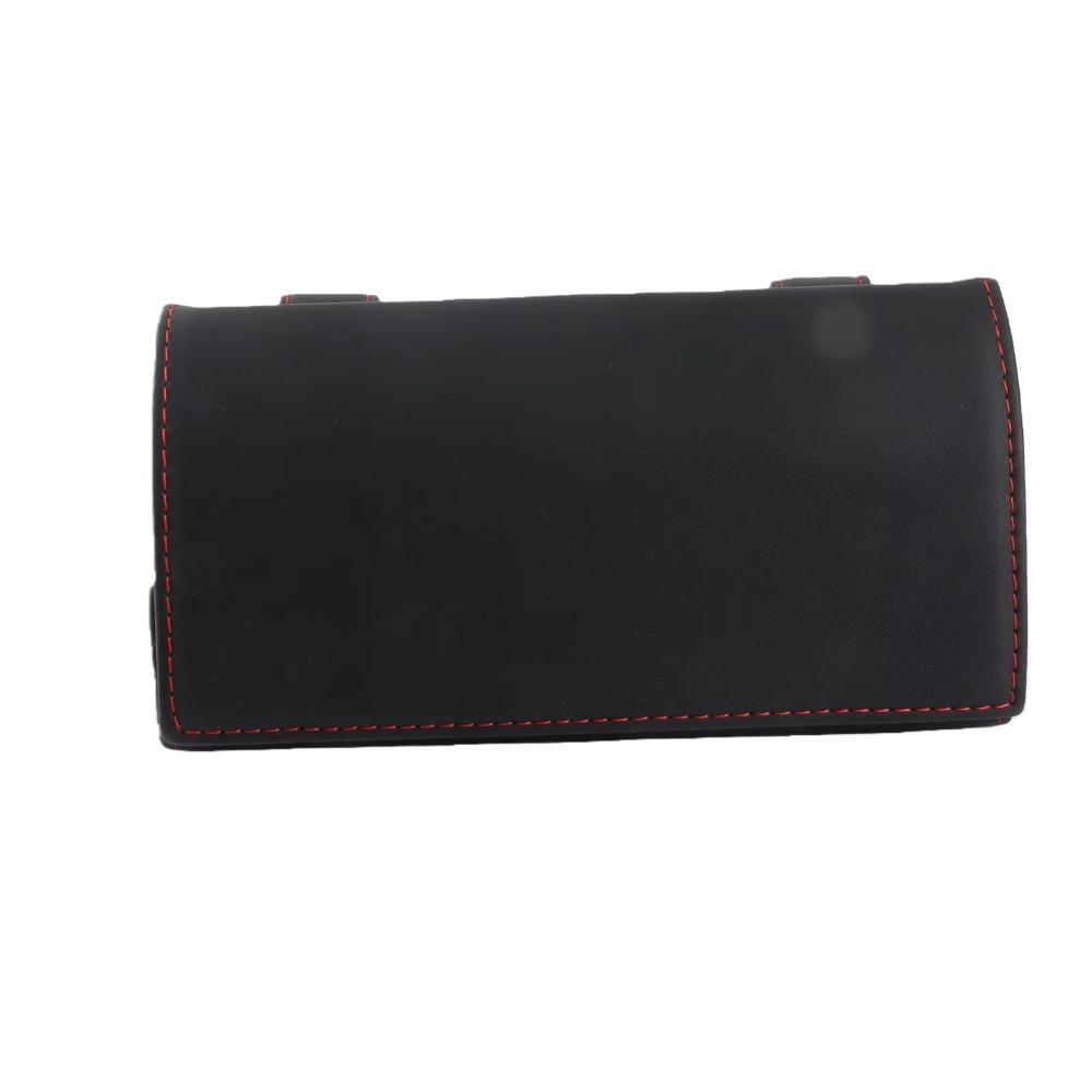 Leather Auto Organizer Box Beige Color Car Visor Accessories Portable Sunglasses Holder  Woman Man