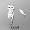 Korean Asymmetrical Catfish & Kitten Stud Earrings for Women