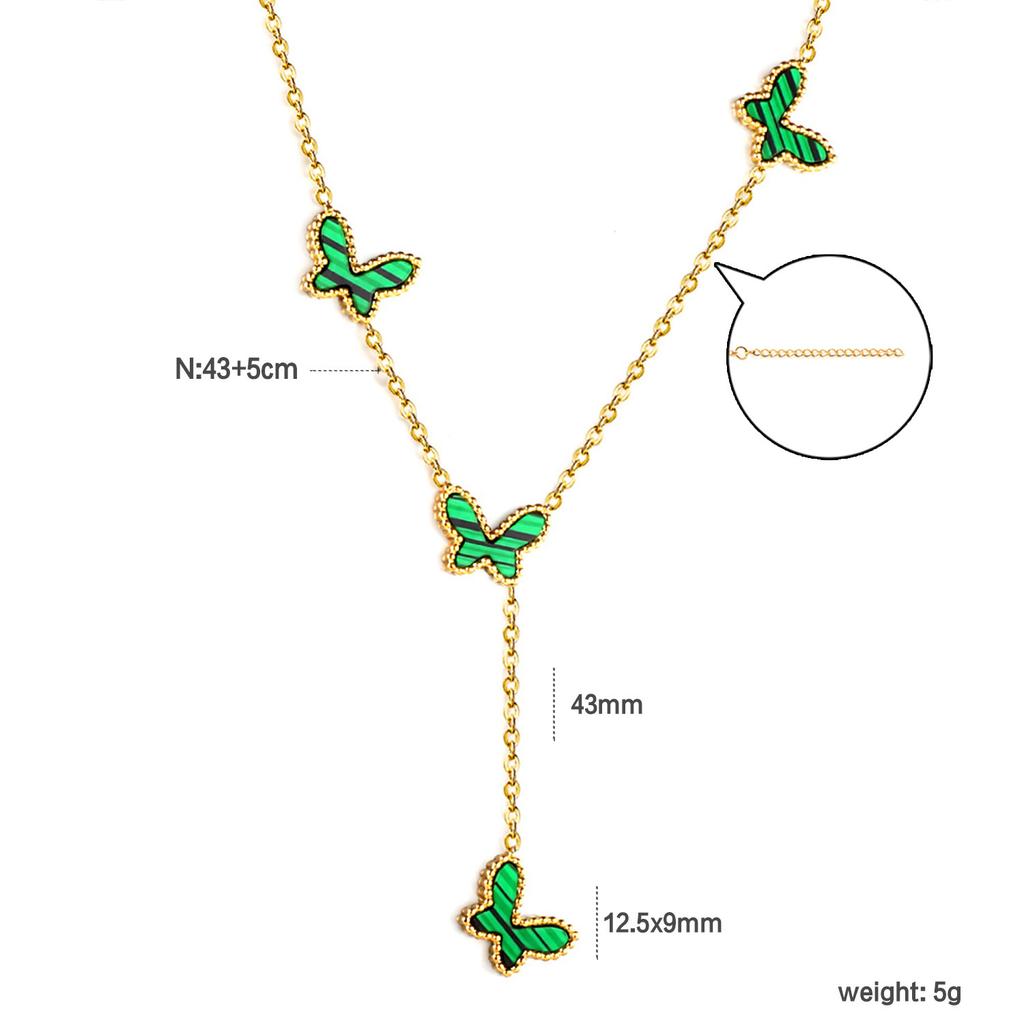 Summer Butterfly Collarbone Necklace Bracelet Jewelry Set Minimalist Dainty Women Accessories