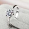 New Classic Diamond Ring for Women Six Claws One Carat Moissanite Micro -Set Gems S925 Silver Rings Lover Couple Anniversary Gift