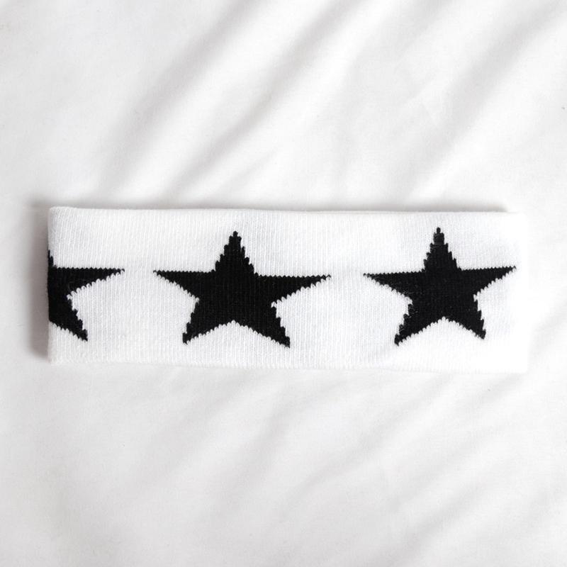 

Men Women Elastic Sweatband Sport Hairbands Pentagram Head Band Yoga Headbands Headwear Headwrap Sport Workout Hair Accessories білий
