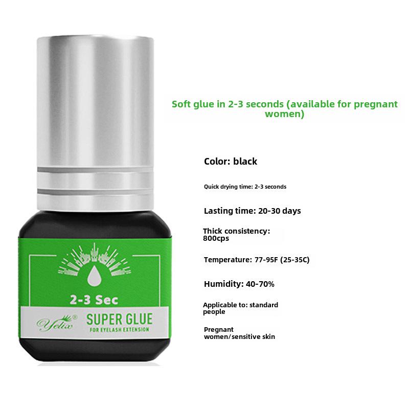 Quick-Drying, Long-Lasting, Gentle, Non-Irritating Soft-State Eyelash Extension Glue for Self-Grafting.