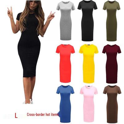 Trendy European & American Short-Sleeve Women's Dress