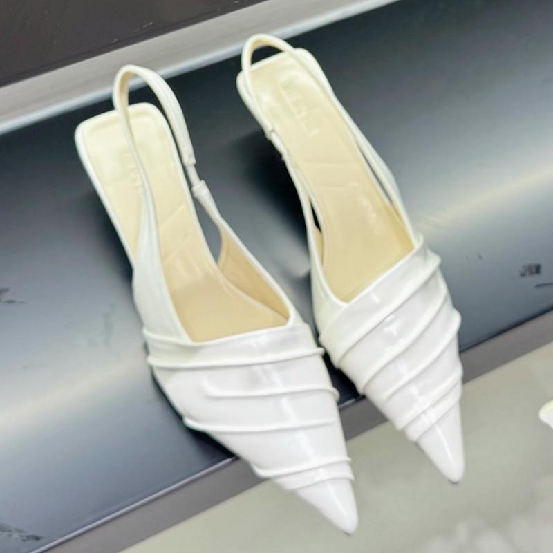 

Pleated Pointed Toe Shallow Mouth Ladies Sandal Elegant Fine High Heel Back Lace Women Pumps Sexy Stripper Party Women High Heel 39 белый