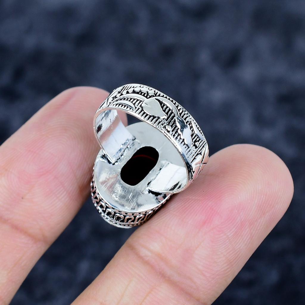 Mozambique Garnet Gemstone 925 Sterling Silver Jewelry Ring Size 8.5 MM-3442