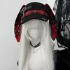 Rabbit Ears Plaid Beret Hat Thin Brim Newsboy Peaked Hat Casual Painter Artist Cap  Girls