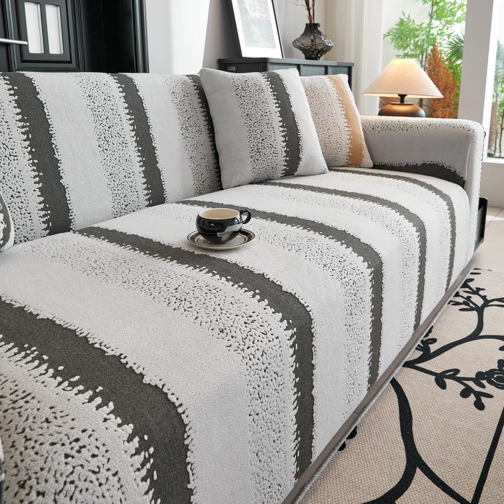 

Jacquard Velvet New All-Inclusive Universal Sofa Cover Cross-Border Four-Season Universal Non-Slip Elastic Sofa Cover Pad 70*90cm темно-серого