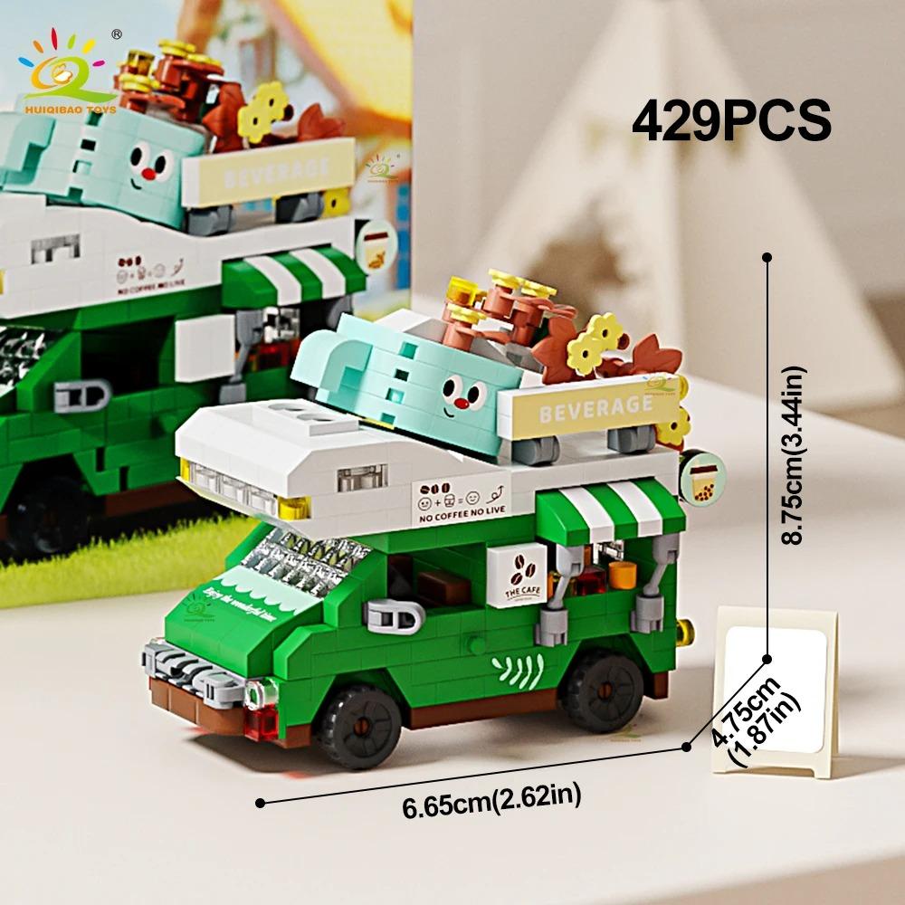 New Cute Pet Rocking Creative Interesting Food Travel Rv Car Building Blocks Toy Children'S Car Model Display Christmas Gift
