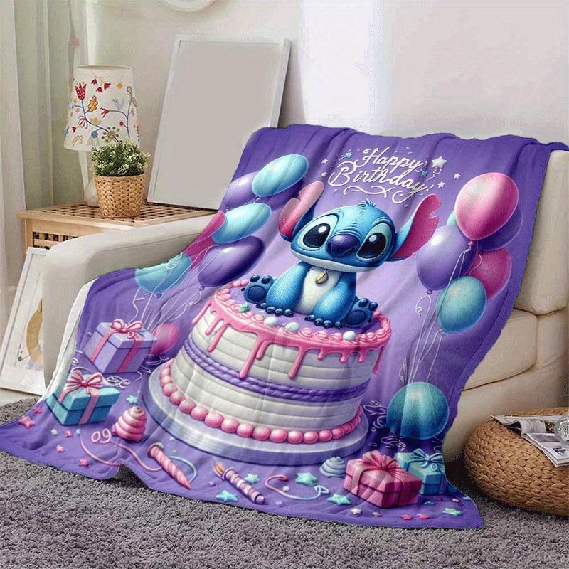 1 Stück Stitch-Druckdecke - Weiche Ganzjahresdecke für das Büro, Personalisierte Geschenkidee mit entzückendem Cartoon-Design