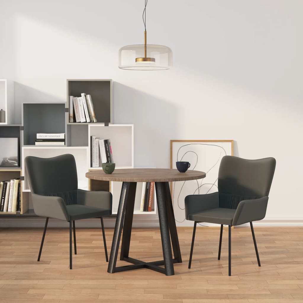 Dining Chairs 2 Pcs Dark Grey Velvet