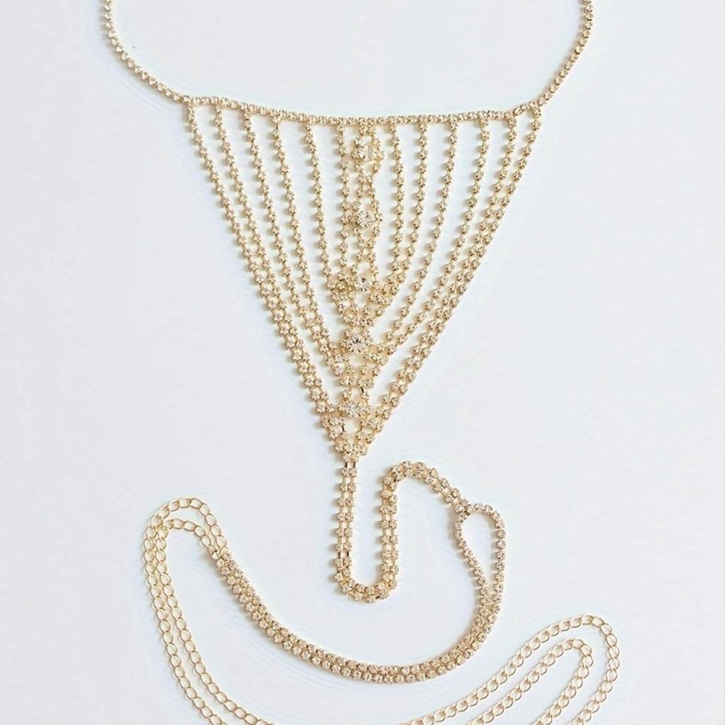 Sexy Luxury Body Chain Rhinestone Panties, Flash Diamonds Nightclub Waist Chain Rhinestone Bikini Accessories Body Chain
