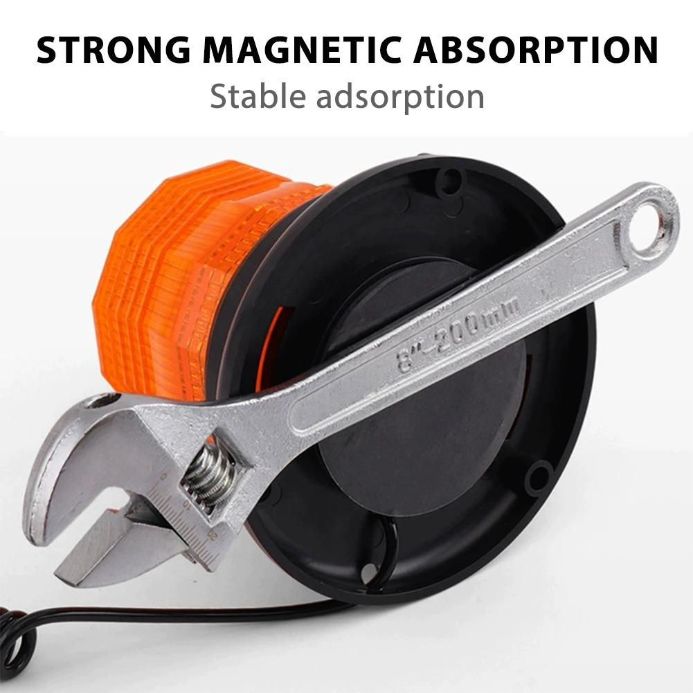 2Pcs Magnetic Base LED Amber Emergency Strobe Light Car Roof Flashing Hazard Warning Light 12V/24V Vehicle Safety Beacon Lamp