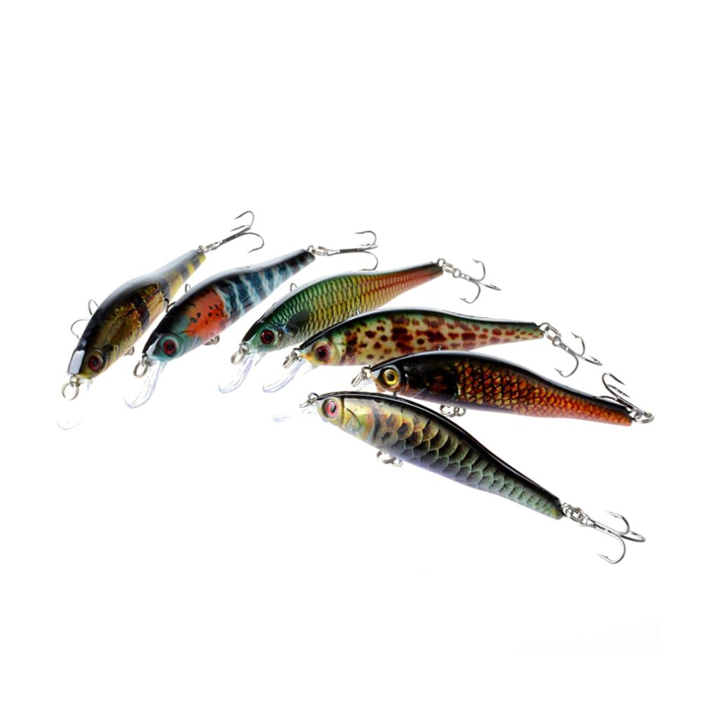 6PCS 9.5cm//11.5g Fishing Lures Minnow Plastic Hard Bait Crankbait Tackle Crank
