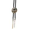 Round Bolo Tie Western Cowboy Shirt Imitation Gem Pendant Vintage Star Necklaces  For Men Women