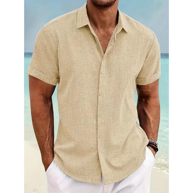 

Летняя рубашка Tie Dye Light Ripe Casual Linen с короткими рукавами для мужчин M хаки