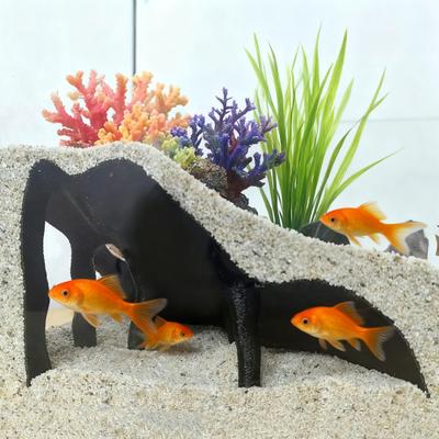 Aquarium Hoekgrot Mangroveboom Vis Schuilplaats onder Grind Grot Aquarium Decoratie Huisdier Schuilplaats voor Vis Garnalen Meerval Kuhli Loach