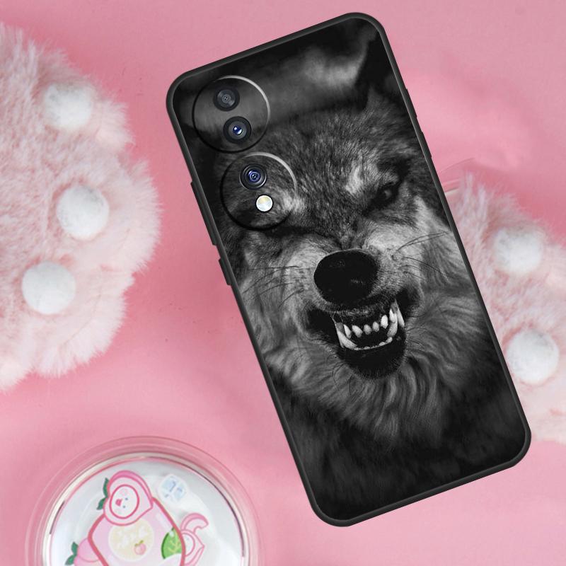 Angry Wolf Case For Honor Magic 6 5 7 Lite Honor 200 Pro 50 70 90 Lite X9b X9a X8b X8a X8 X9 X9c Cover