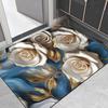 3D Visual Flower Rug Diatomaceous Earth Absorbent Bath Mat Floral Floor Mat with Non-Slip Backing for Entrance Kitchen Bathroom Shower