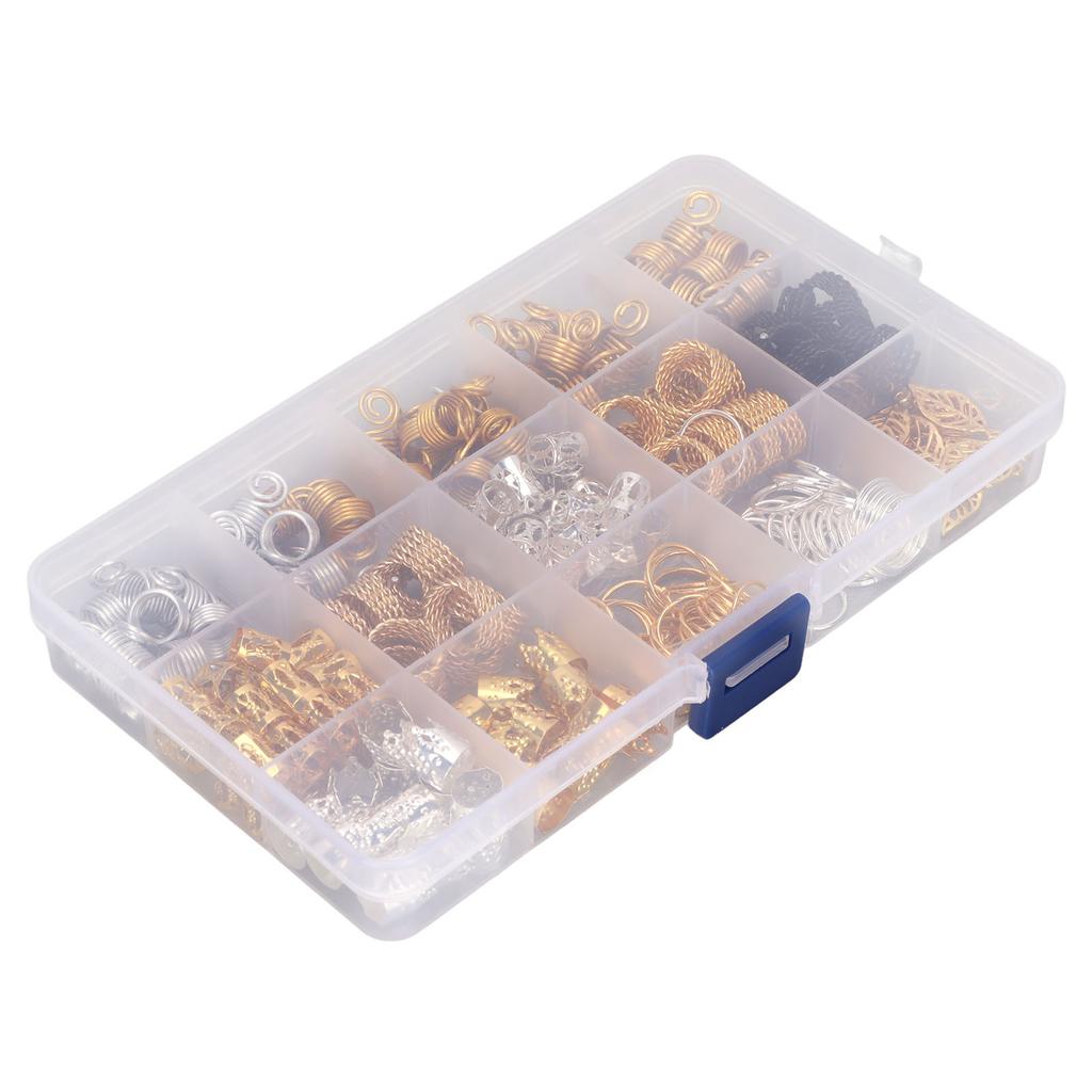 Dreadlocks Beads Set Alloy Hair Braiding Beads Hair Coils Pendant Rings Jewelry Decorations for Party