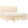 3137106 vidaXL Lit à sommier tapissier avec matelas Crème 200x200 cm Tissu