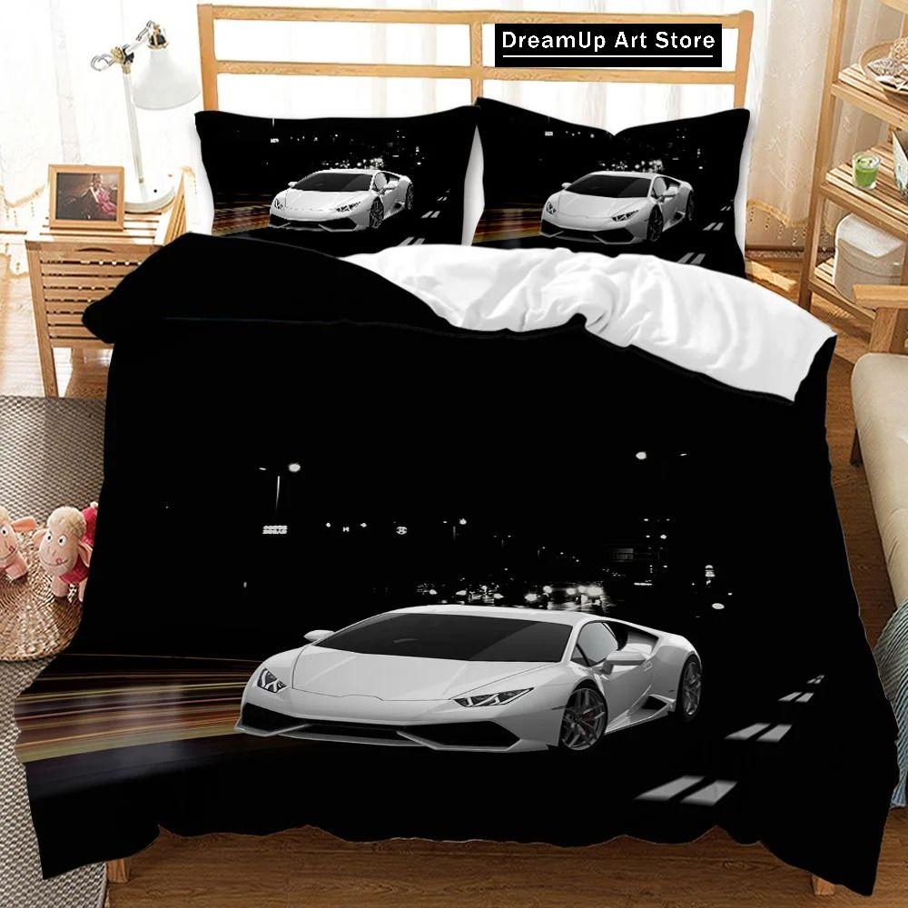 Race Car Extreme Sports Cool Car Sports Bedding Set Boys Girls Twin Queen Full Size Duvet Cover Pillowcase Bed Adult Bedroom