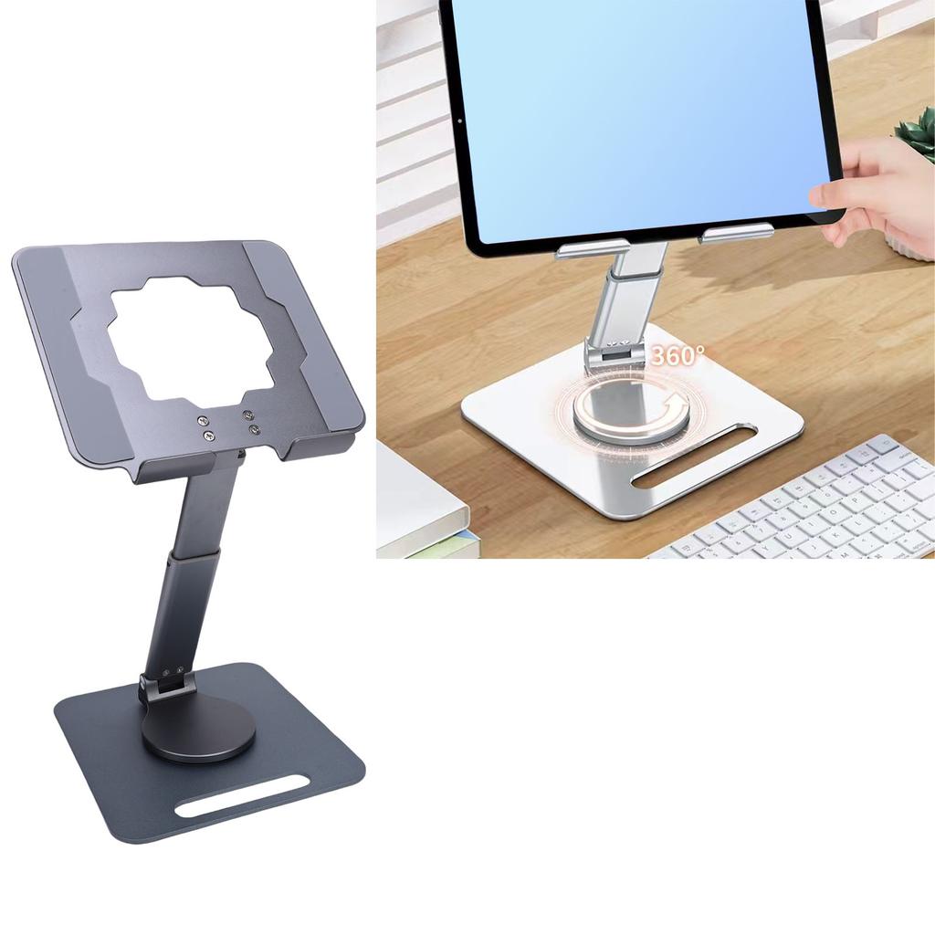 Aluminum Alloy Tablet Stand Rotating Foldable   Desktop Phone Tablet Holder Hollow Out Heat Dissipation for Live Streaming Drawing