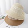 New Big Lace Summer Straw Hat Big Eaves Women's Hat Pot Hat Beach Hat Sunshade Sun Protection Versatile Bow Hat
