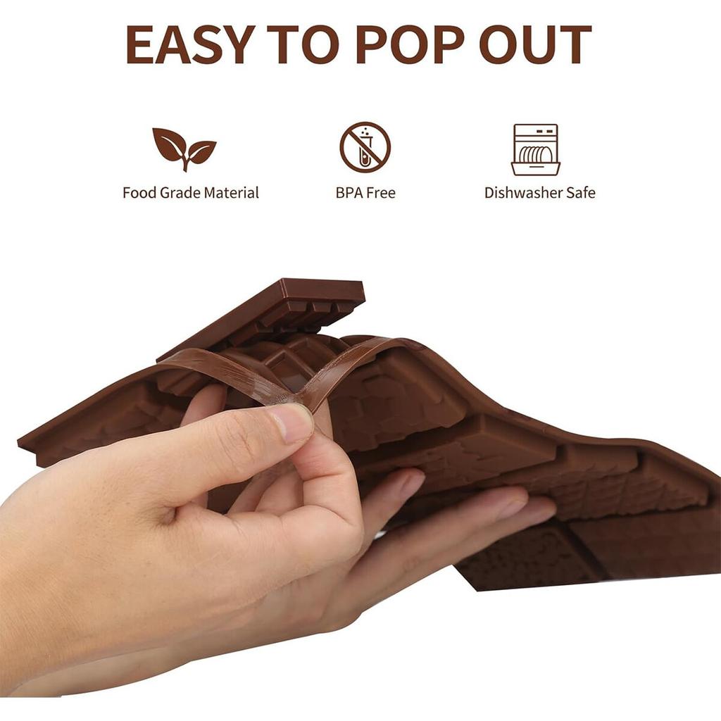 Chocolate Mold 2-Pack, Extra Large Silicone Mold with Spatula, 27x17x1.1cm, Easy To Clean